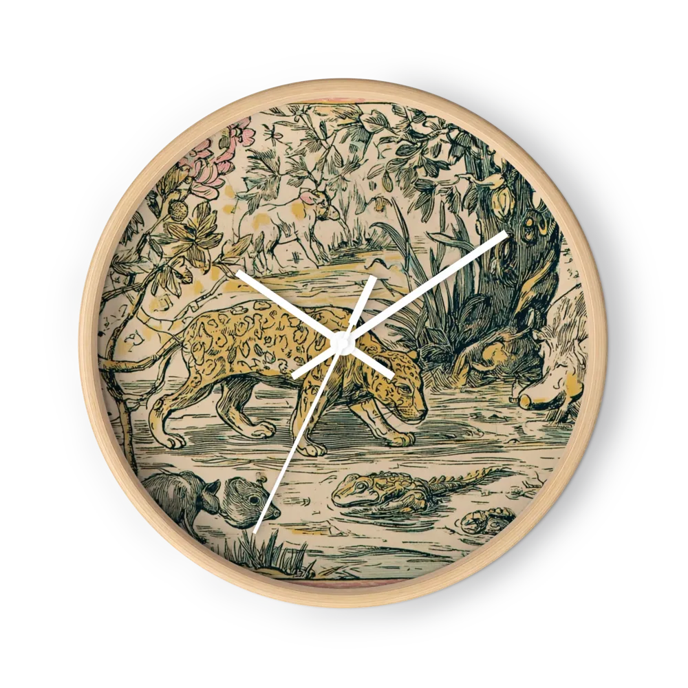 Wild Animals Vintage Engraving | Wall Clock