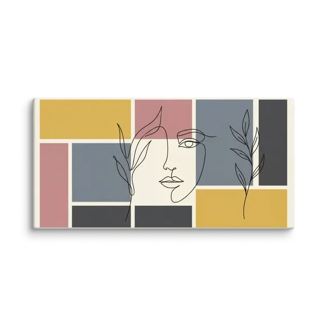 Abstract Face with Color Blocks | Art Print