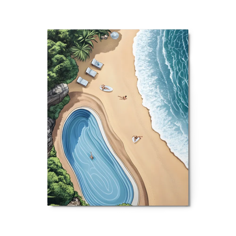Coastal Resort Paradise 
 Canvas with Brown Frame