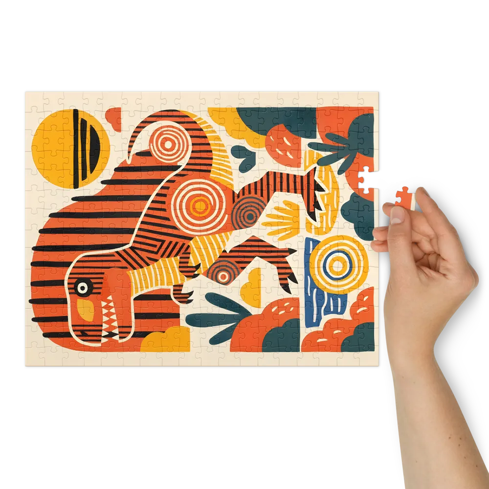 Striped T. Rex | Jigsaw Puzzles