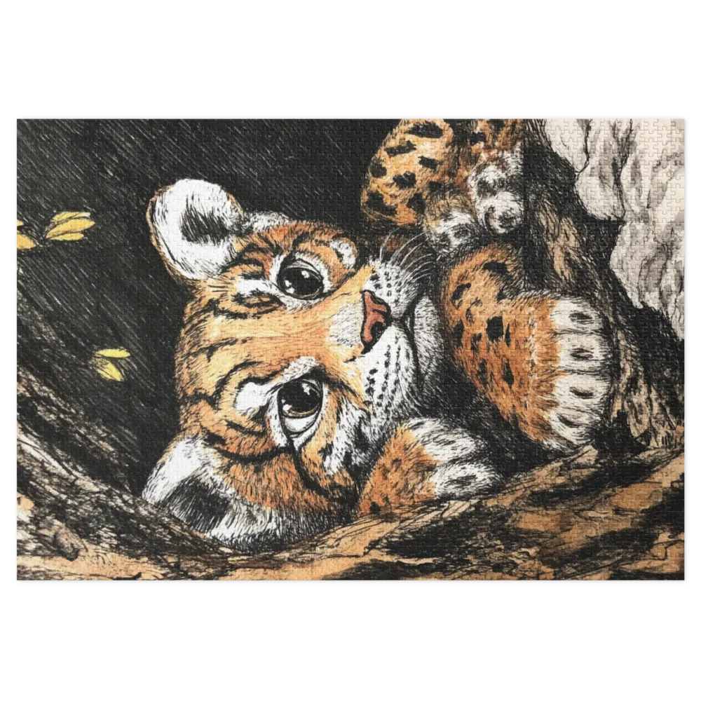 Curious Cub 
 Jigsaw Puzzle in Tin Box