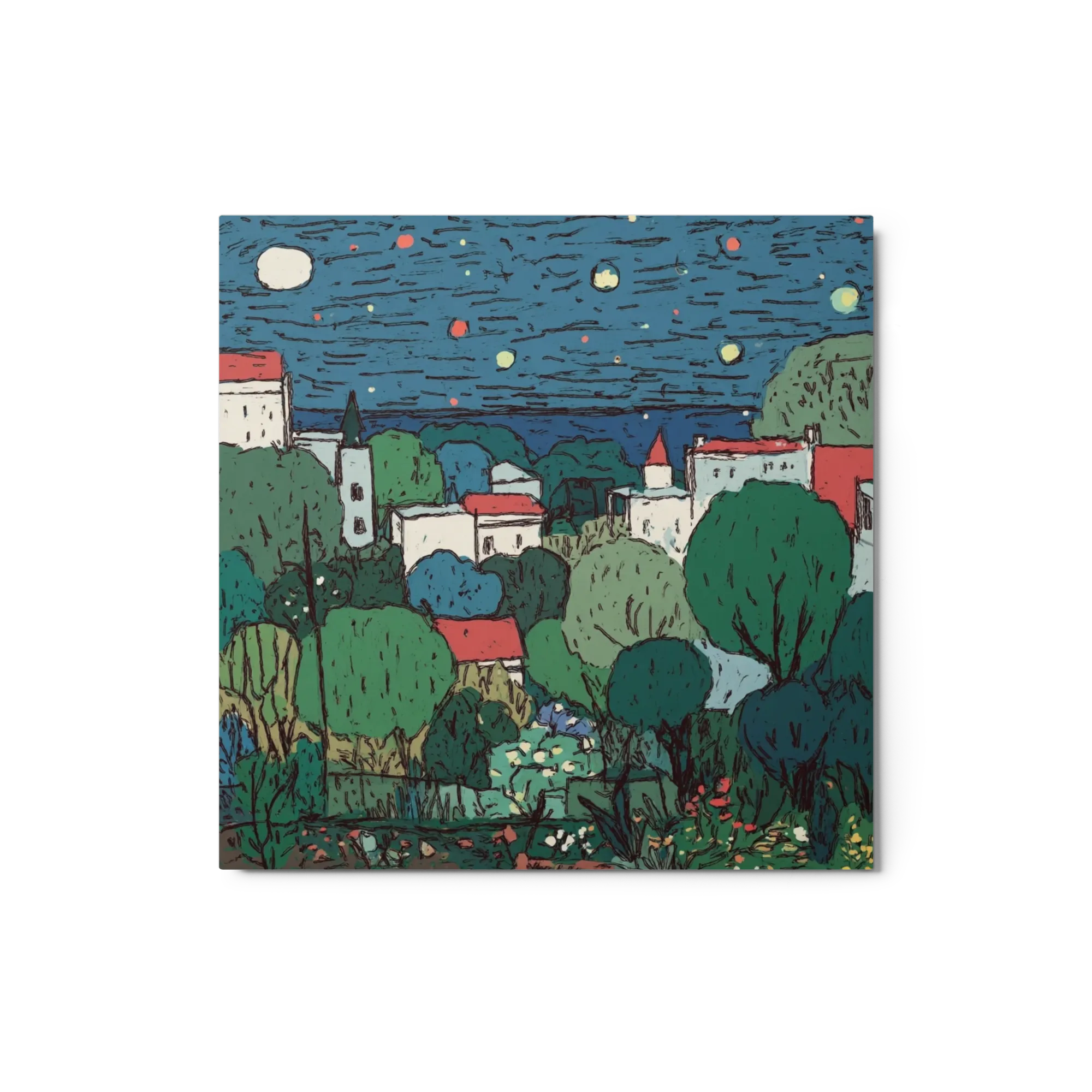 Dorf unter dem Sternenhimmel