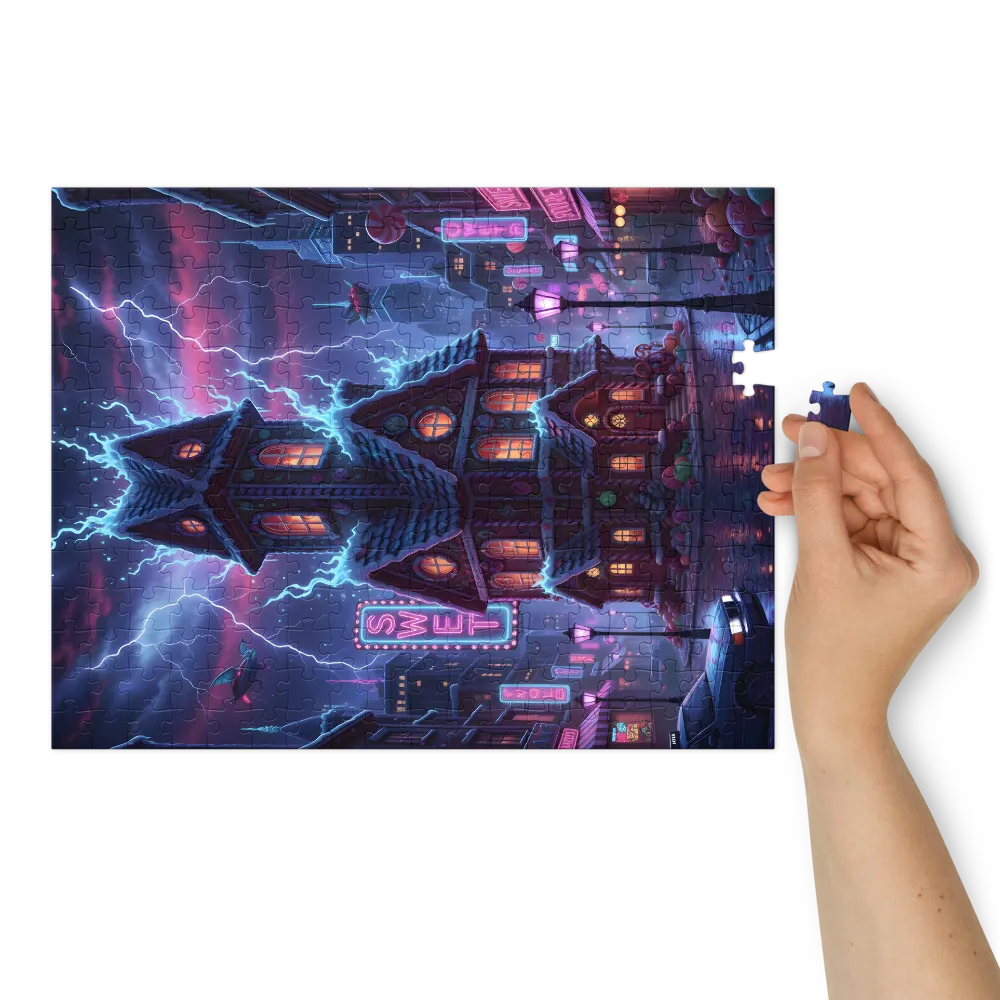 Neon Gingerbread House | Jigsaw Puzzles