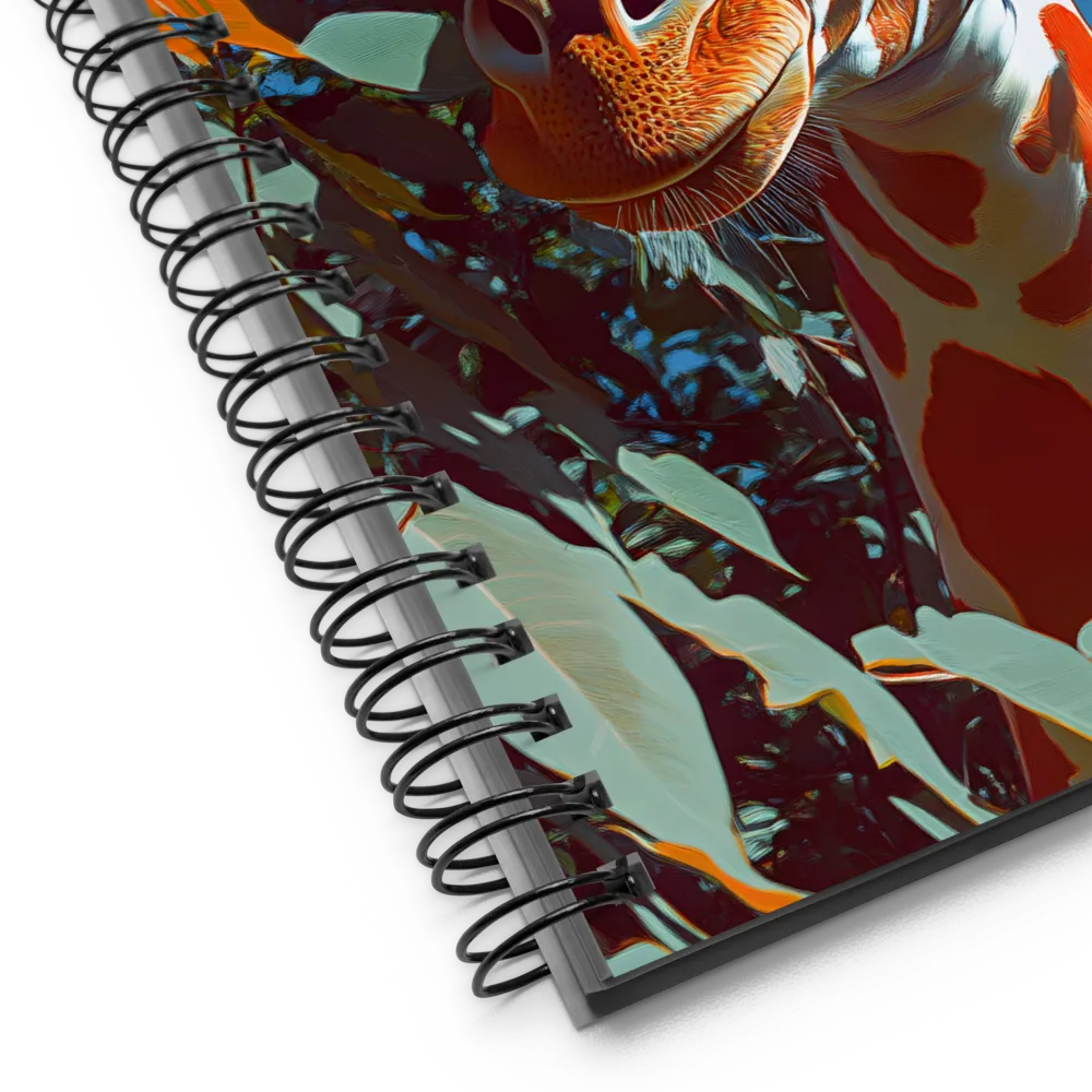 Painterly Giraffe in Foliage 
 Spiral Notebook | 140 pages