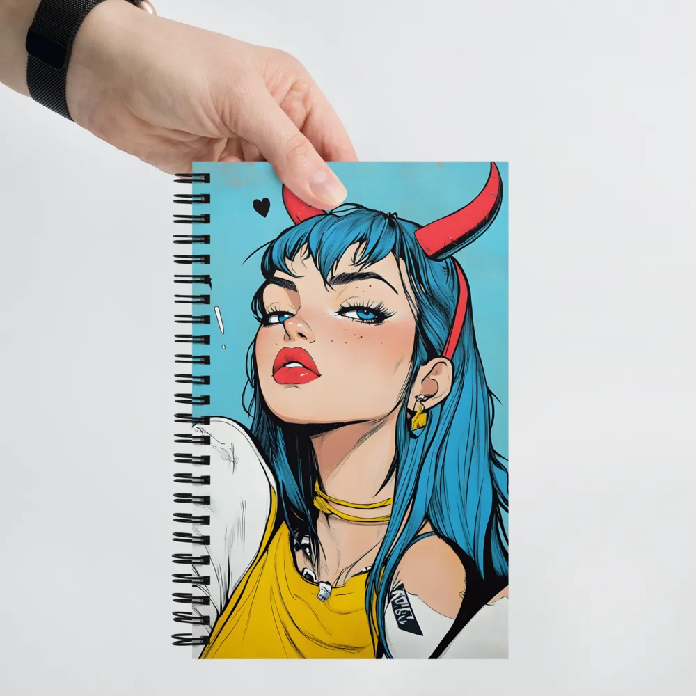 Crimson Horns, Azure Gaze 
 Spiral Notebook | 140 pages