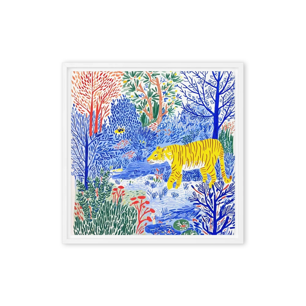 Tiger in the Blue Forest | Art Print