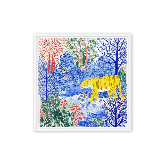Tiger in the Blue Forest | Art Print