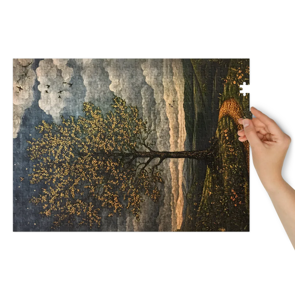 The Golden Tree's Path 
 Jigsaw Puzzle in Tin Box
