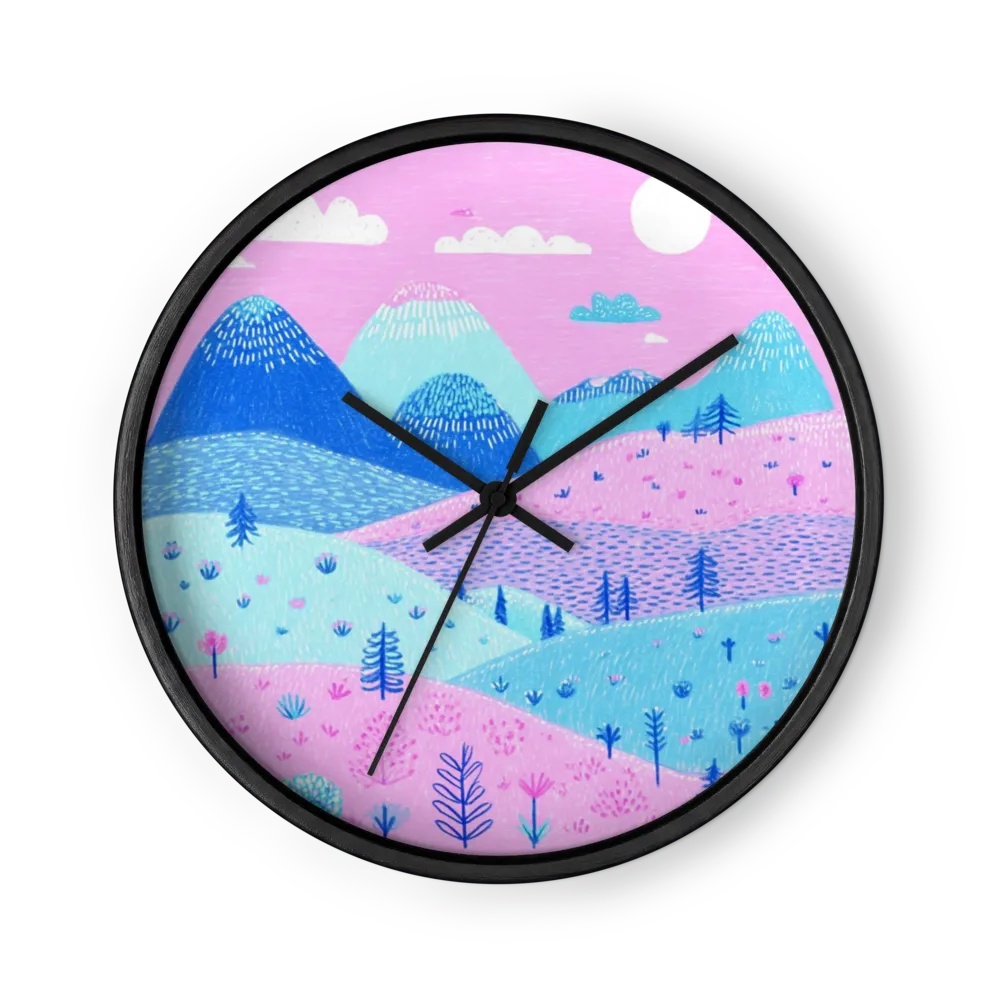Pink Valley Mountain View | Wall Clock