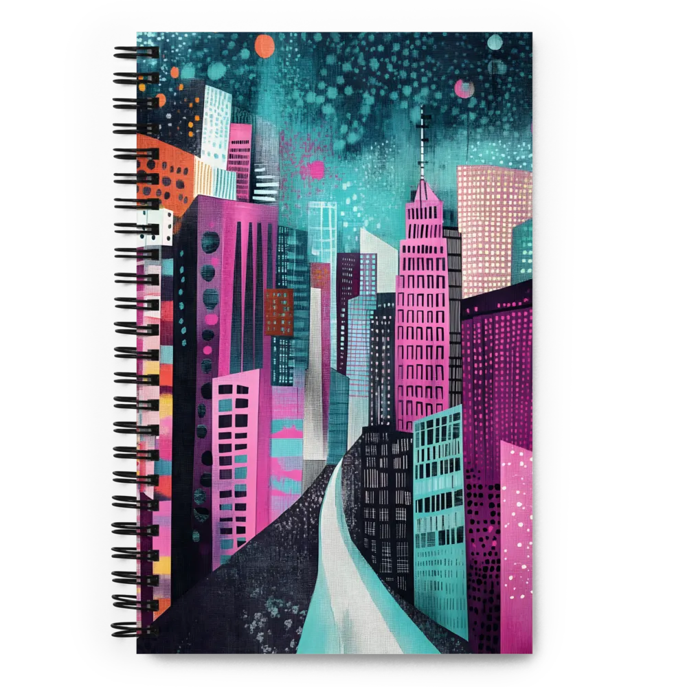 Neon Metropolis 
 Spiral Notebook | 140 pages