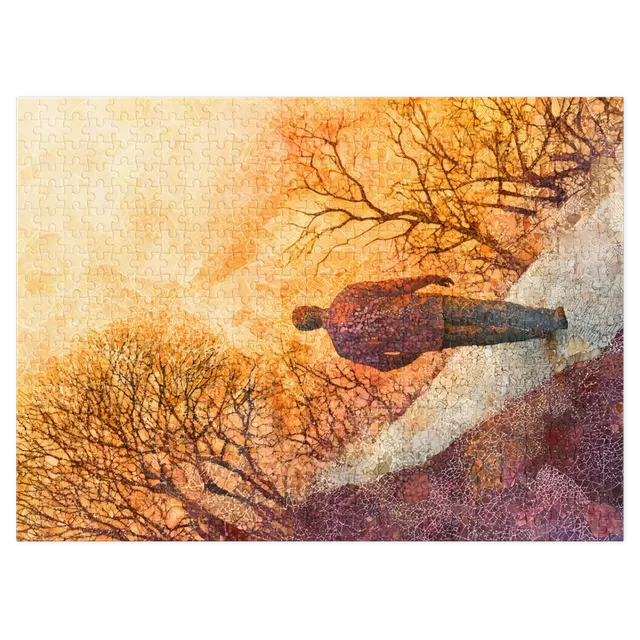 Solitary Man Walking in Abstract Landscape | Jigsaw Puzzle (252/520 pieces)