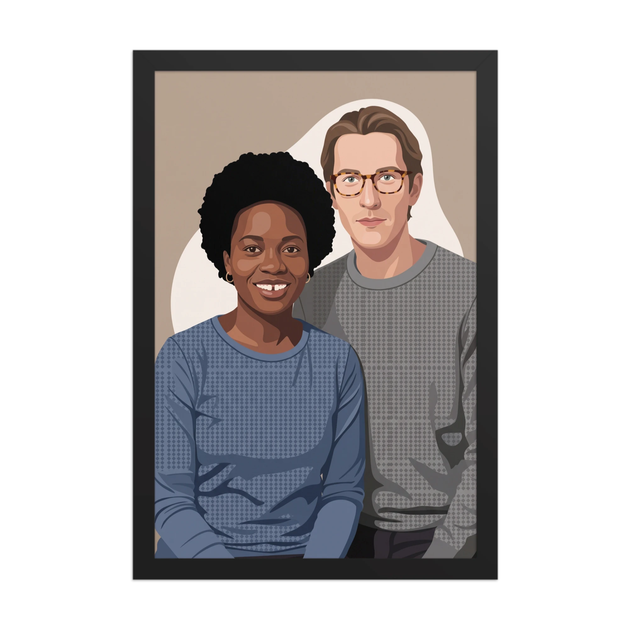 Minimal Vector Couple Portrait — example