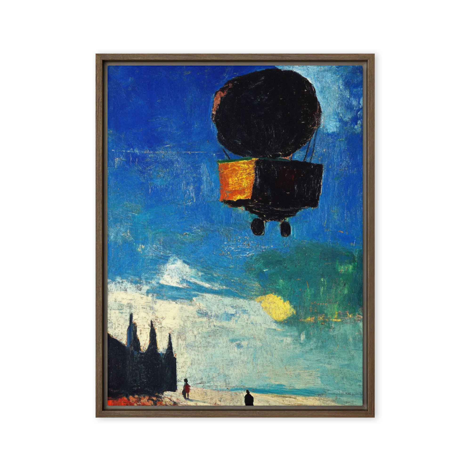 Painterly Canvas Art in Gold — Gilded City Glow