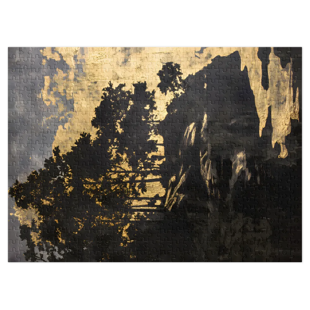 Golden Twilight Forest 
 Jigsaw Puzzle in Tin Box