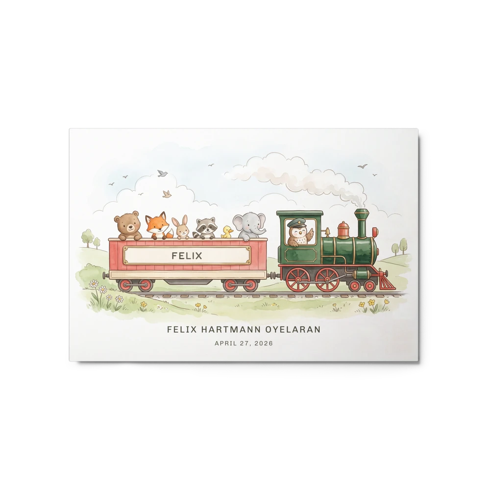 Nursery Name Art — Steam Train
