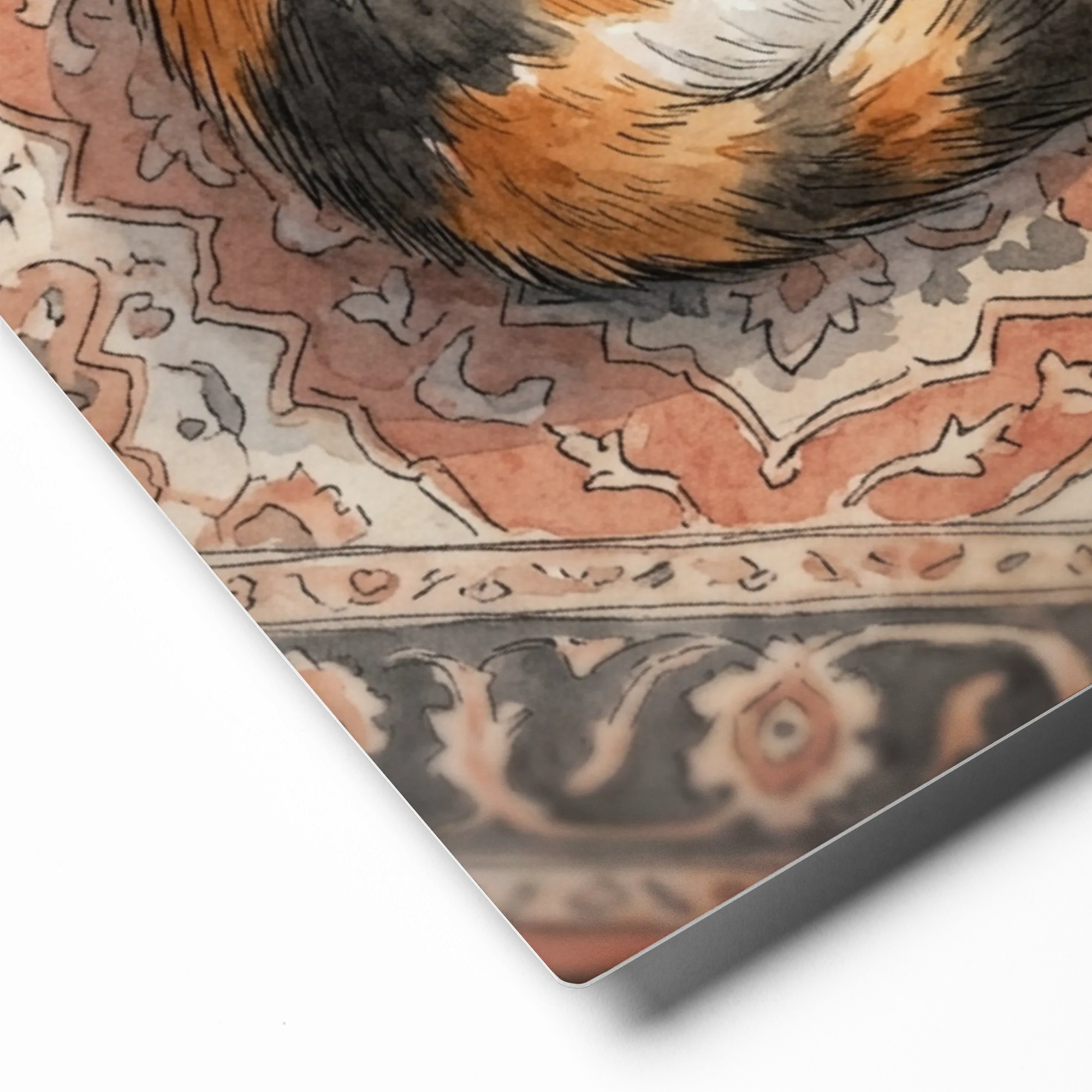 Tranquil Calico Slumber 
 Poster with White Frame | 11″x 14″