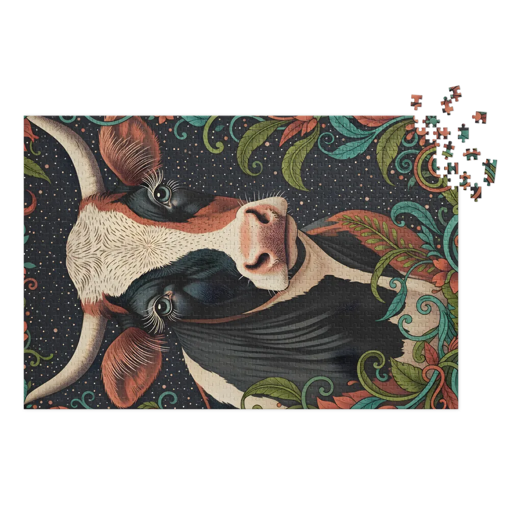 Floral Cow Portrait