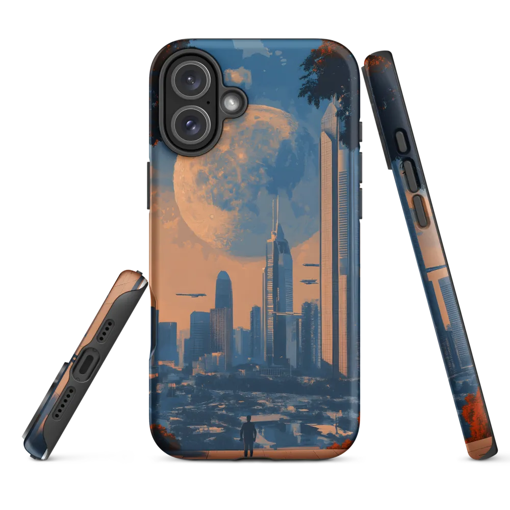 Futuristic Cityscape with Moon