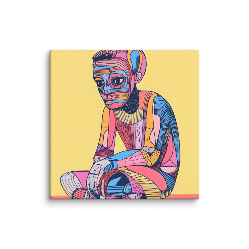 Lined Figure Study 
 Canvas | 8″x 8″
