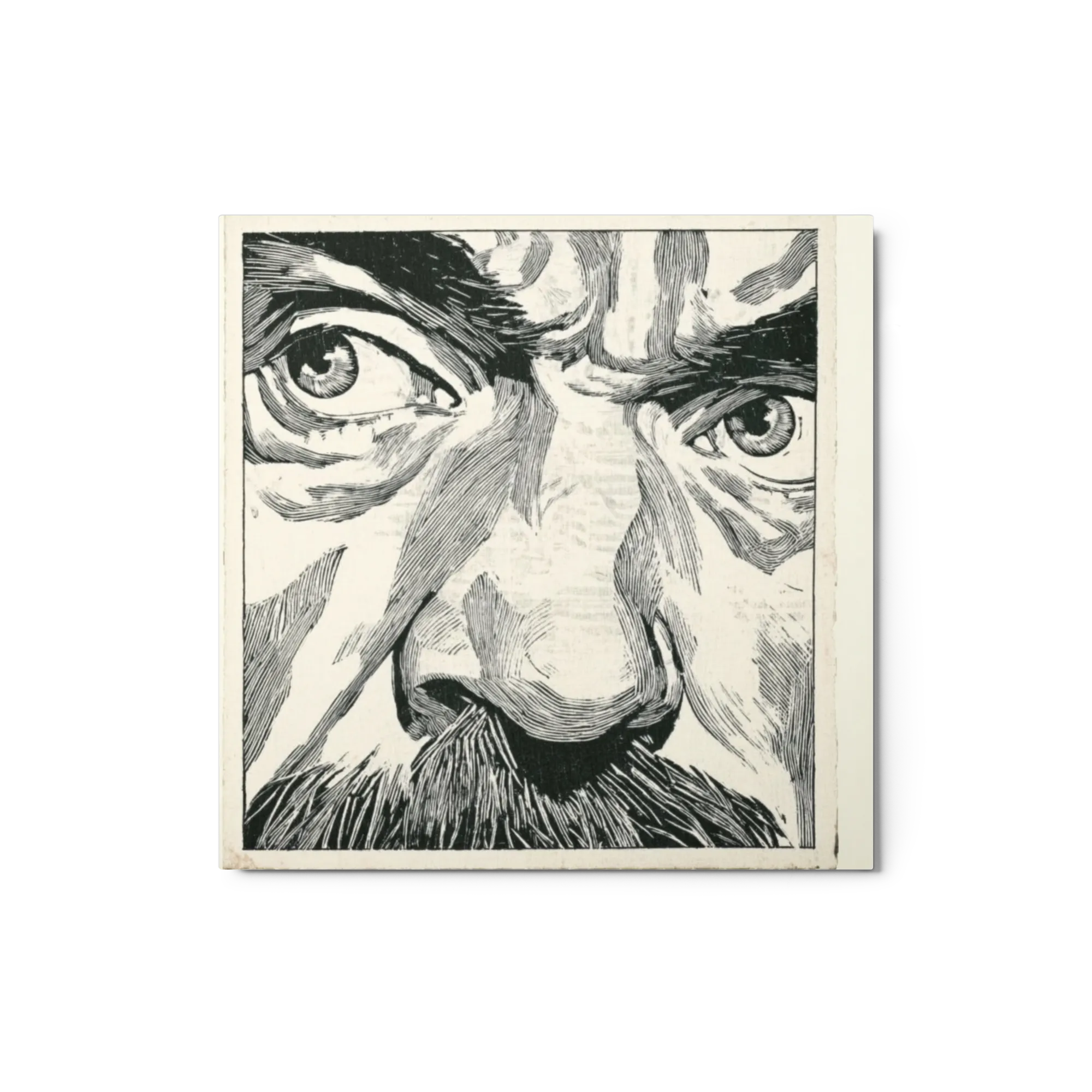 Intense Eyes Woodcut