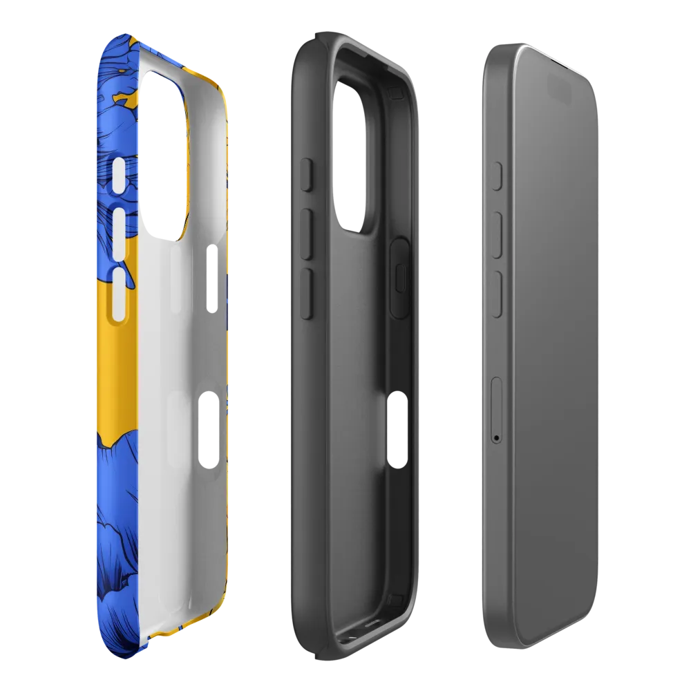 Vibrant Blue and Yellow Floral Illustration | Phone Case