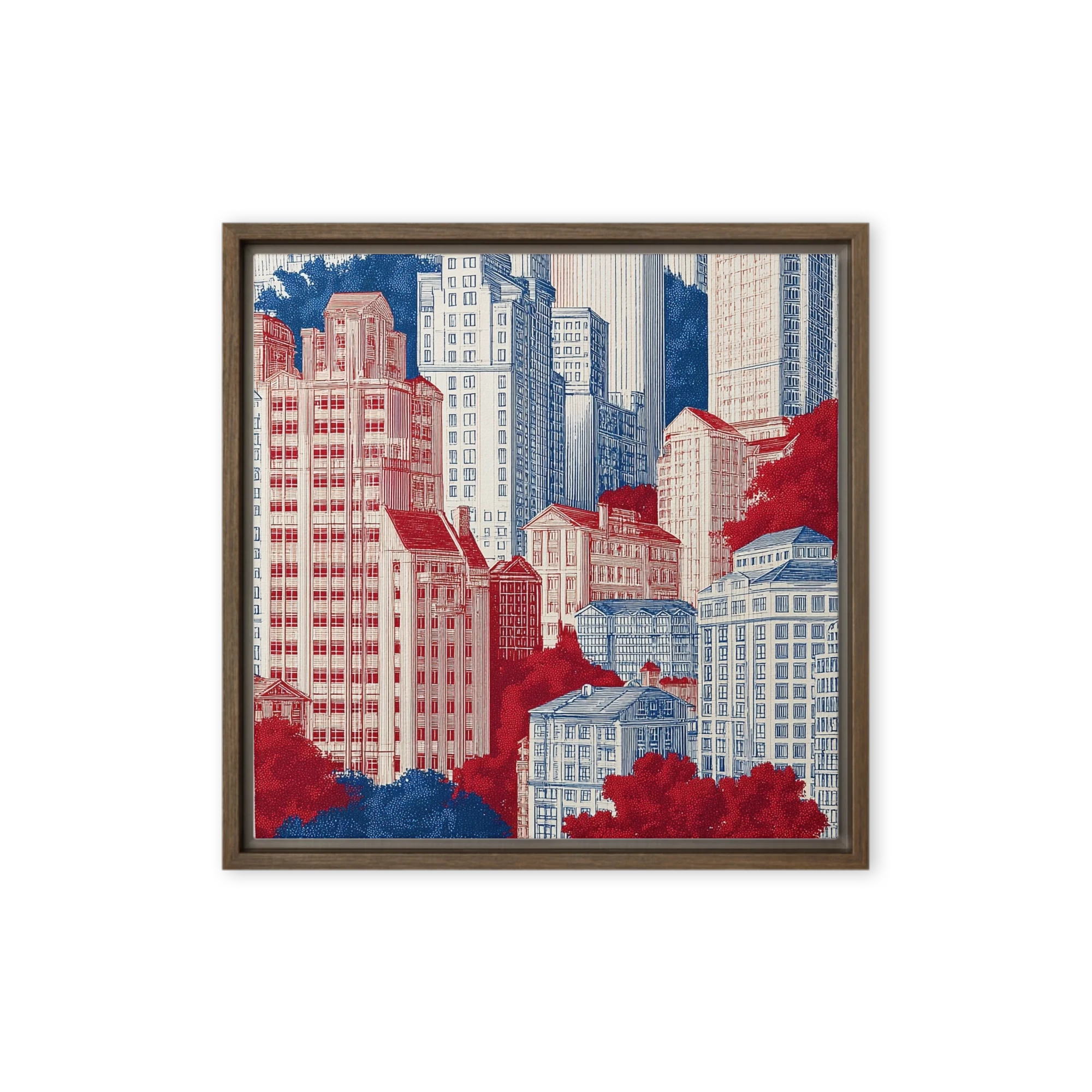 Architectural Red and Blue | Art Print