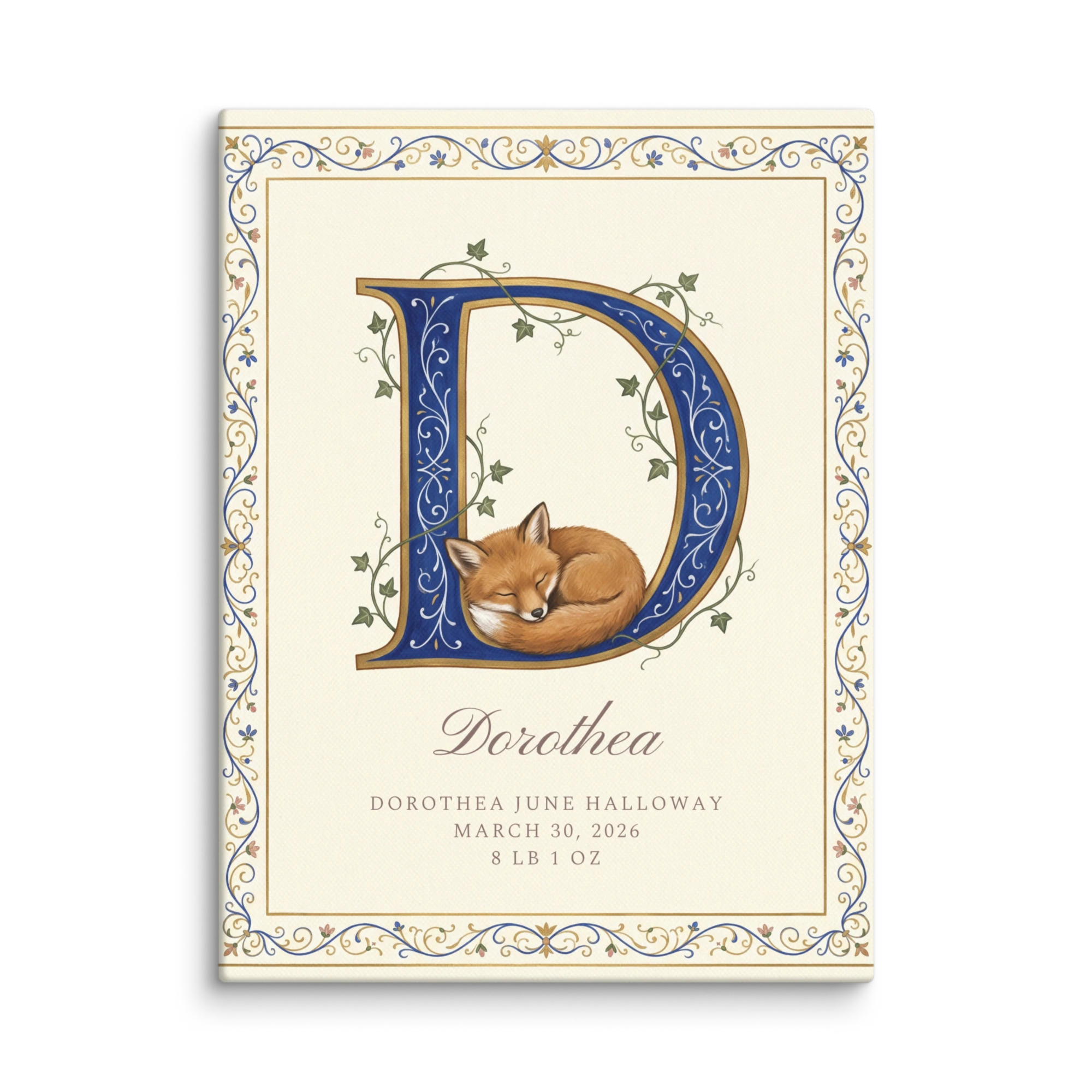 Nursery Name Art — Illuminated Initial