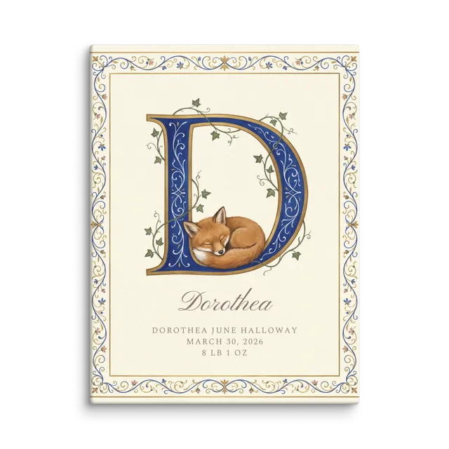 Nursery Name Art — Illuminated Initial