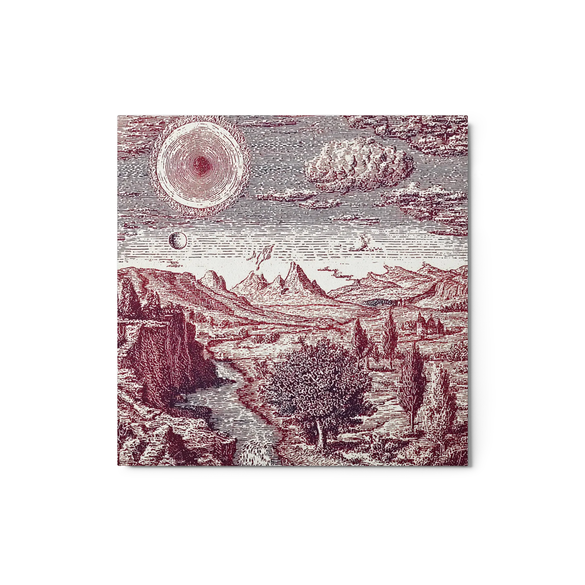 Kosmische Landschaft Gravur
