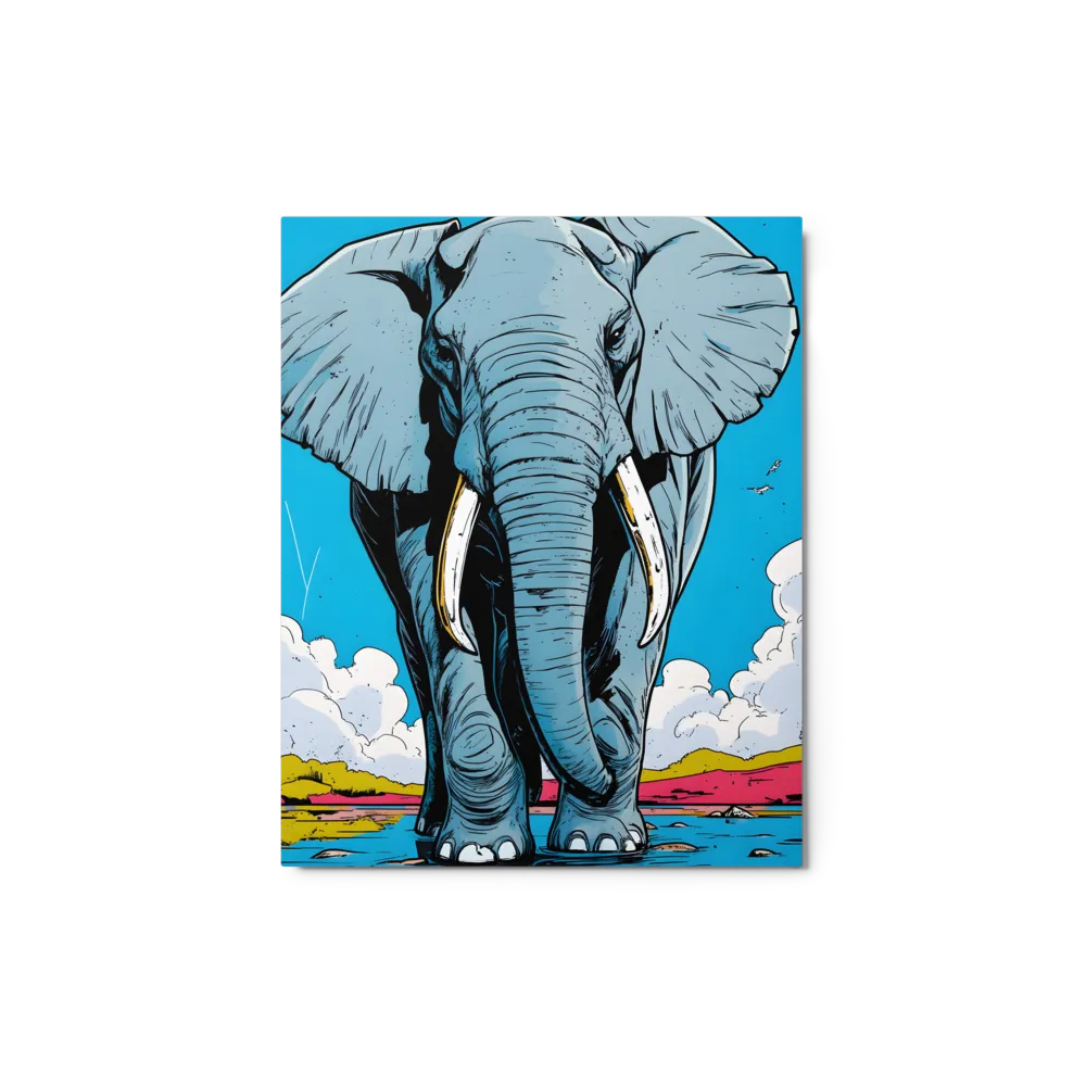 Elephant Illustration in Water