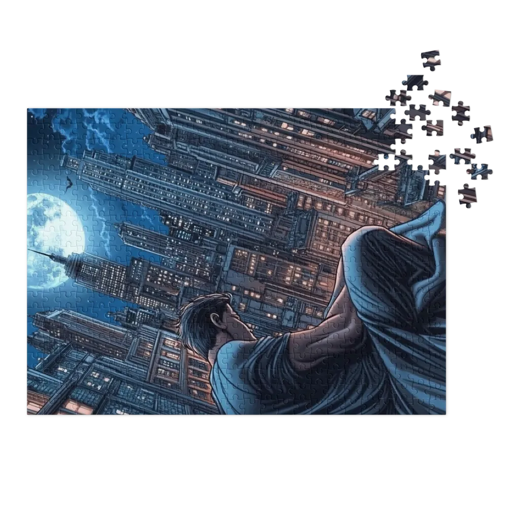 Cityscape with Figure at Night