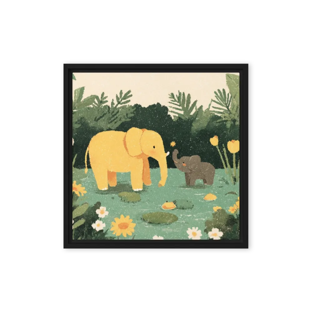 Jungle Elephant Bath 
 Canvas | 8″x 8″