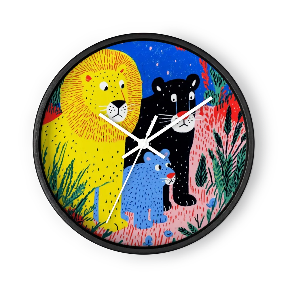 Whimsical Dotted Meadows Clocks — Cobalt, Lemon, Flamingo Pink