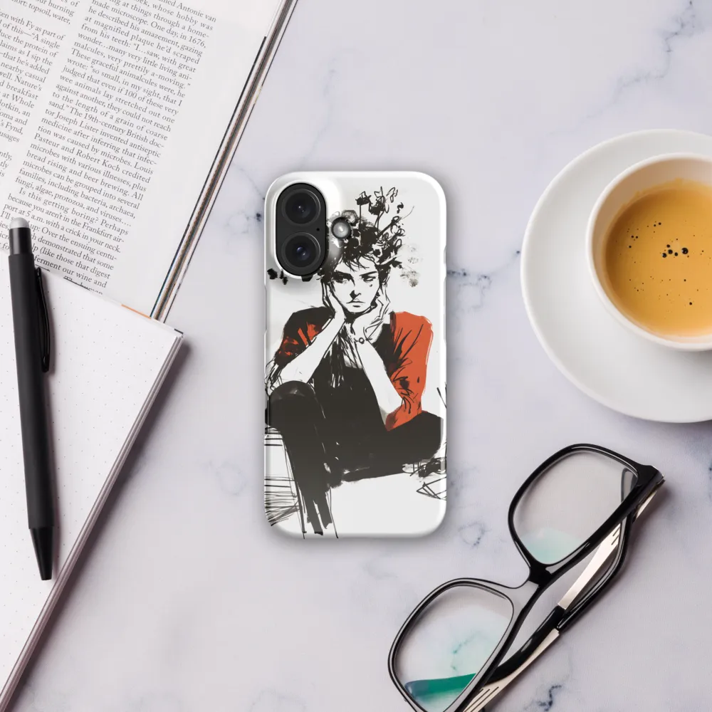 Pensive Bloom: A Contemplative Portrait 
 iPhone 13 mini | Tough Case