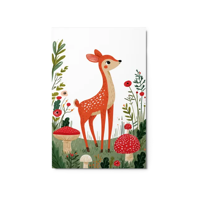 Fawn in the Mushrooms | Art Print