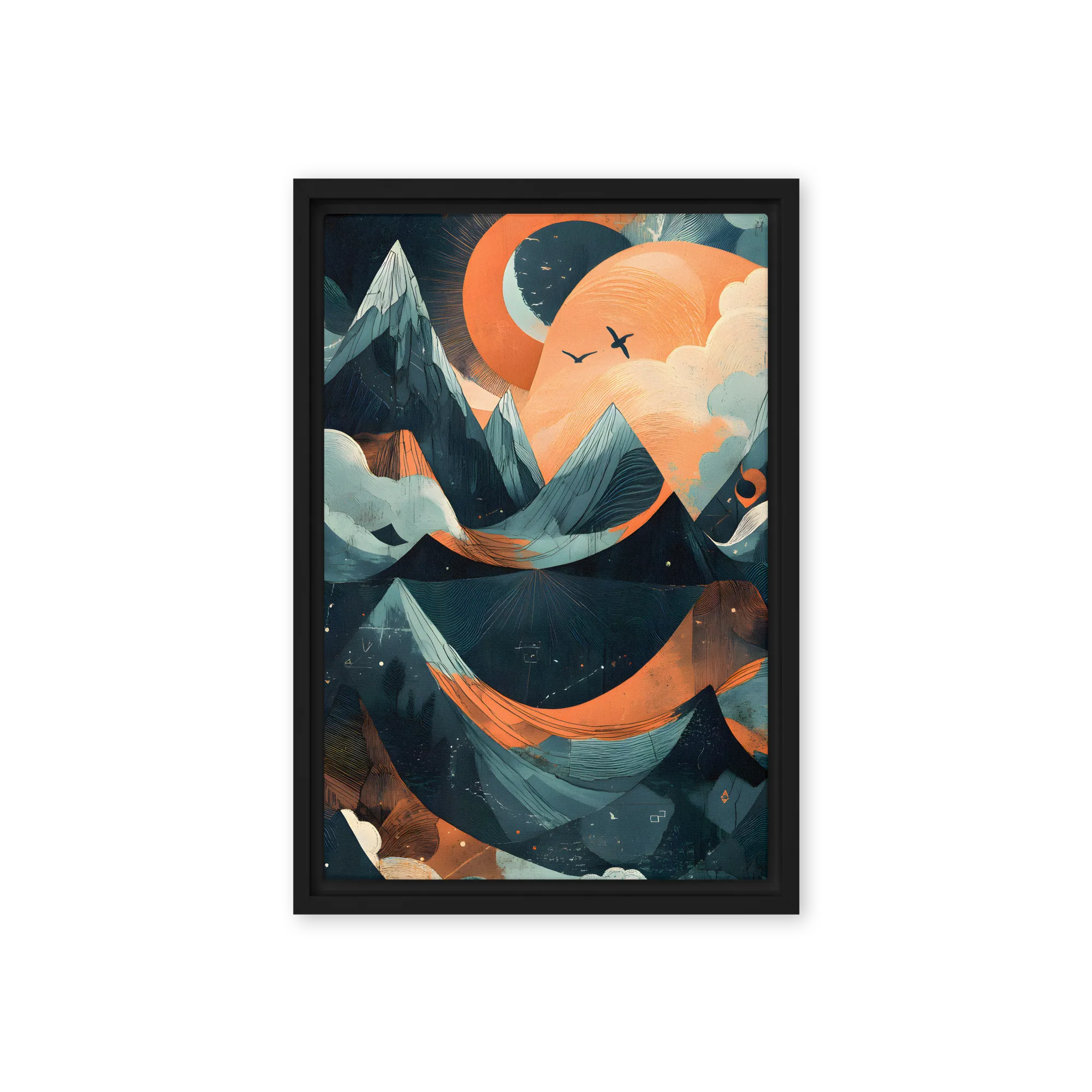 Geometric Mountain Vista 
 Canvas | 12″x 18″