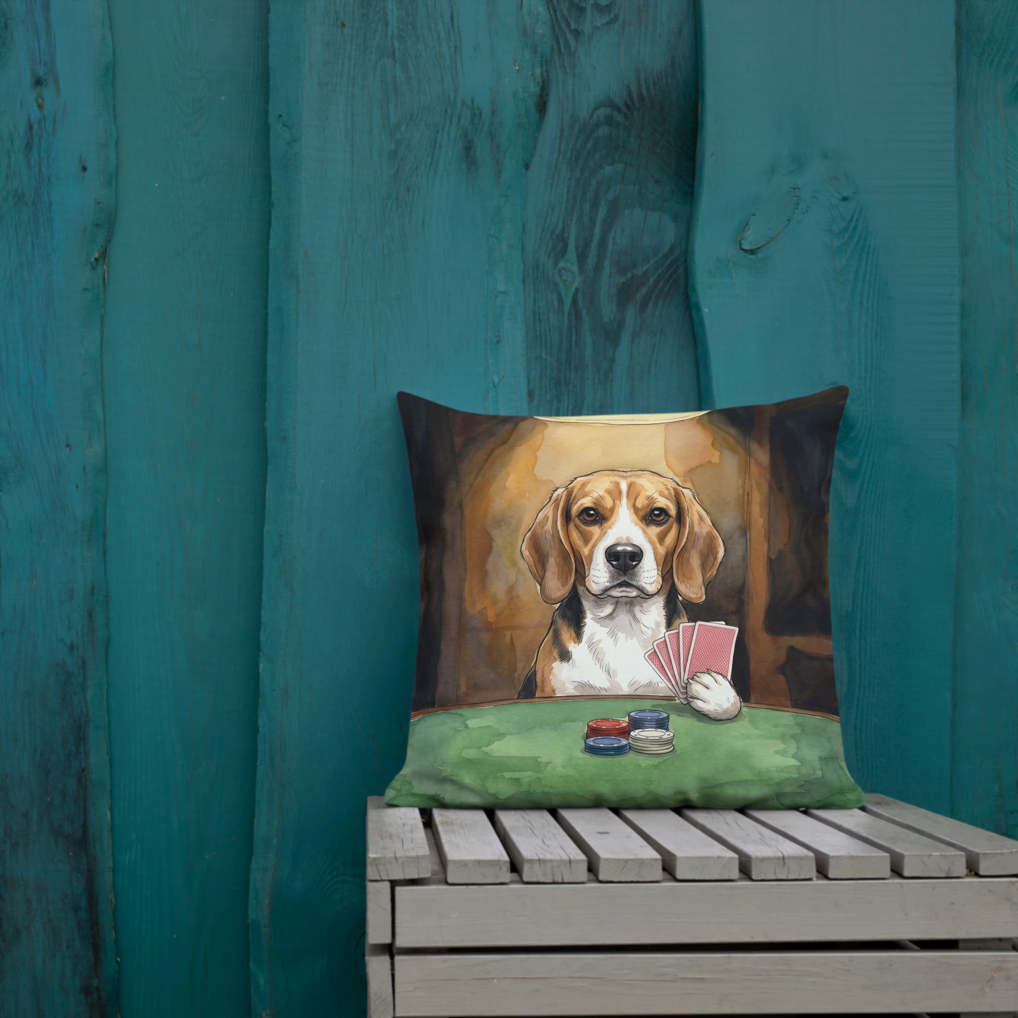 Pet Portrait Pillow — Ink & Wash — Pillow · in setting