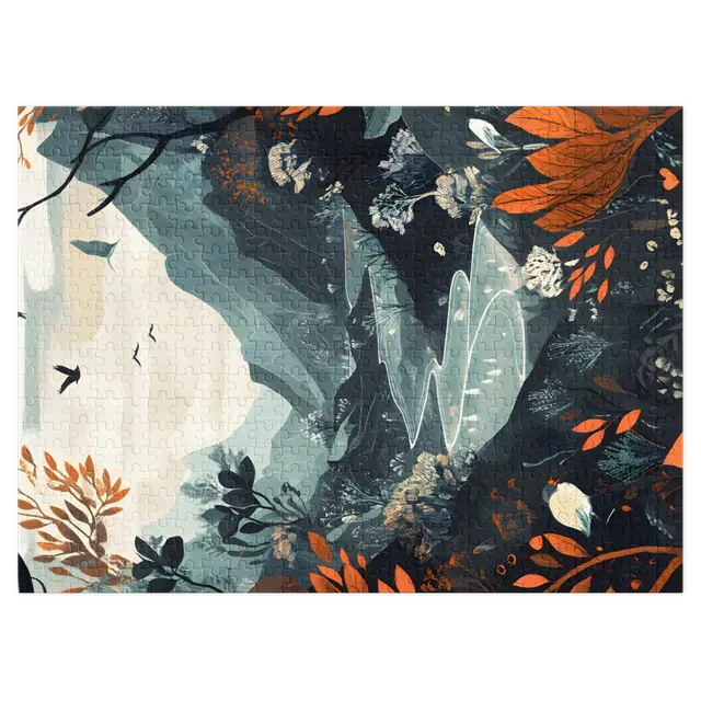 Serene Mountain Landscape Illustration | Jigsaw Puzzle (252/520 pieces)
