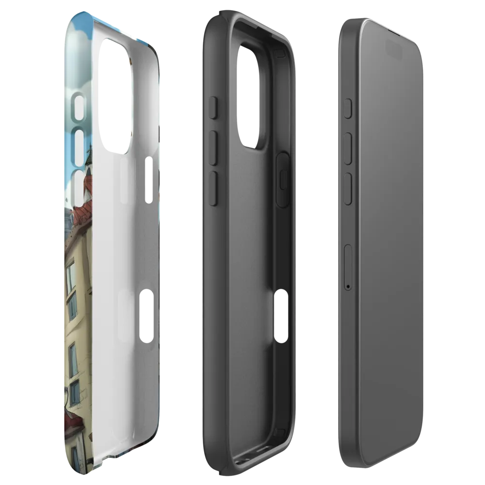 Cartoon Bird Over City | Phone Case