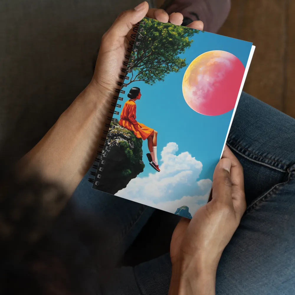 Contemplation Under a Crimson Moon 
 Spiral Notebook | 140 pages