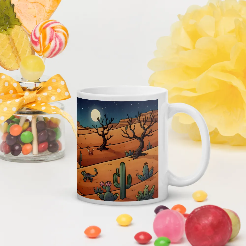 Moonlit Desert Foxes 
 Mug with Red inside | 15 oz