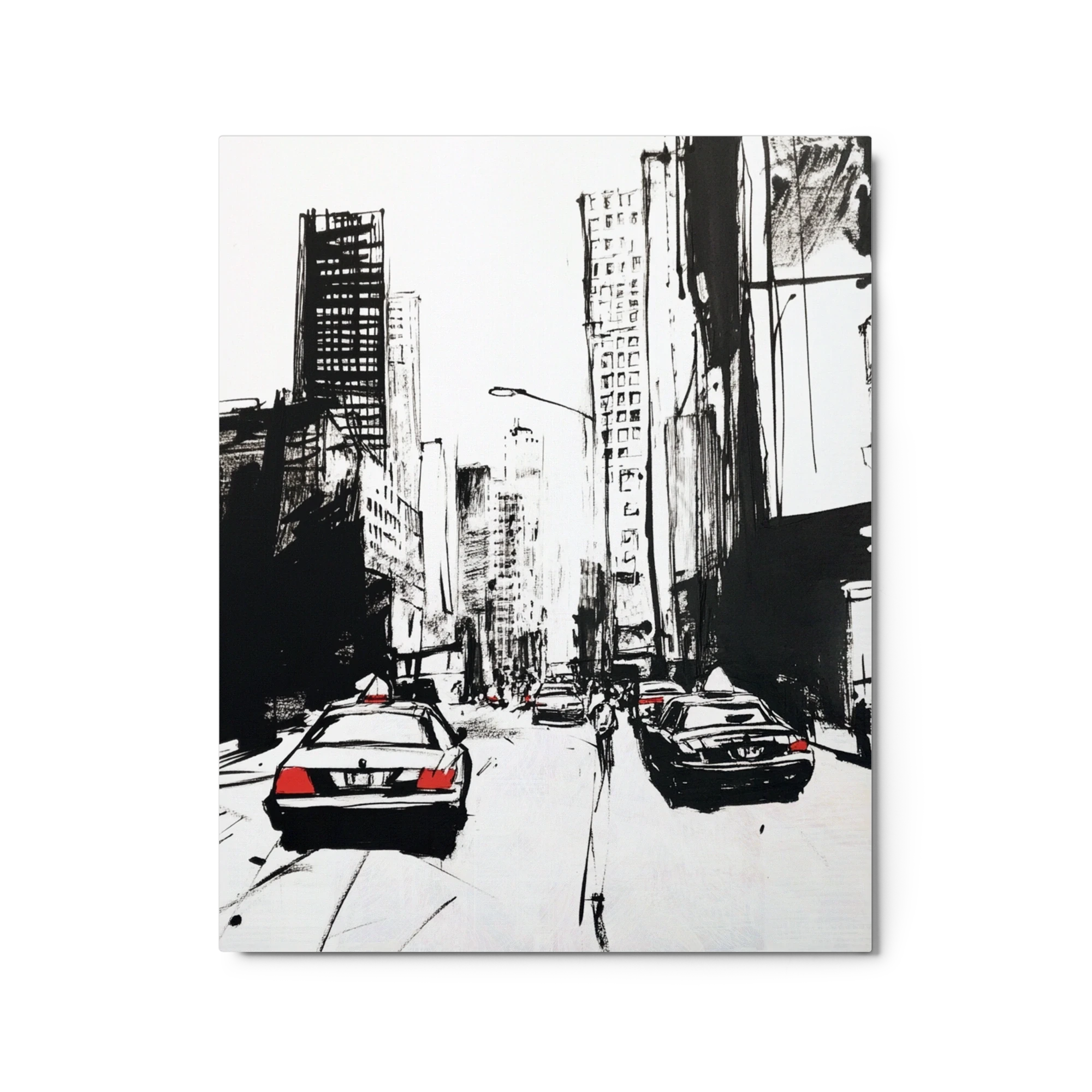 Urban Cityscape with Taxis
