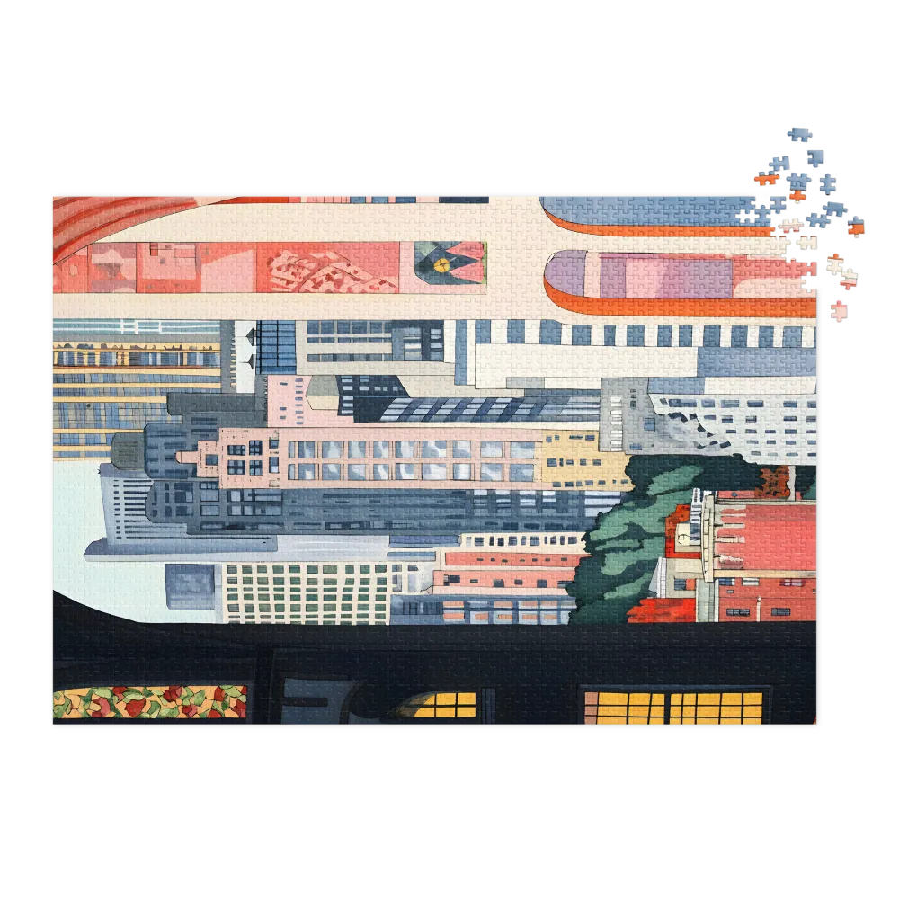 Urban Arches View 
 Jigsaw Puzzle in Tin Box