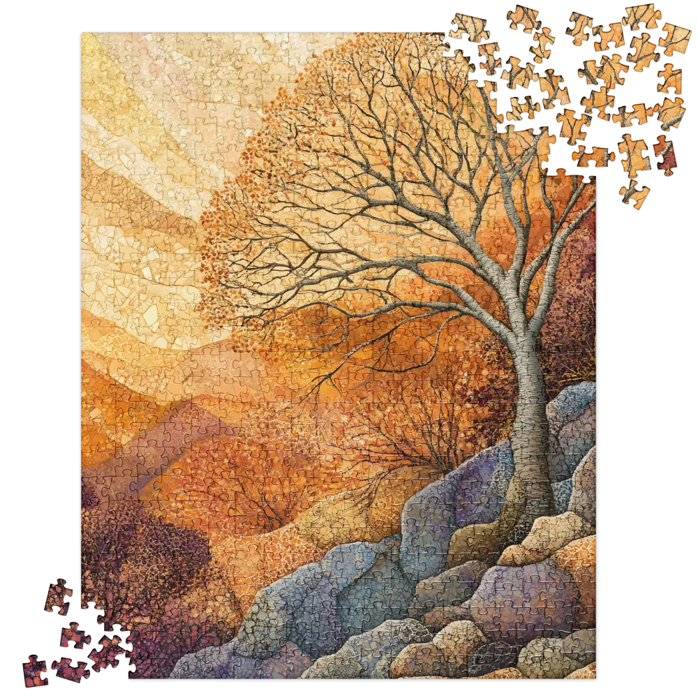 Autumnal Mosaic Tree Landscape 
 Jigsaw Puzzle