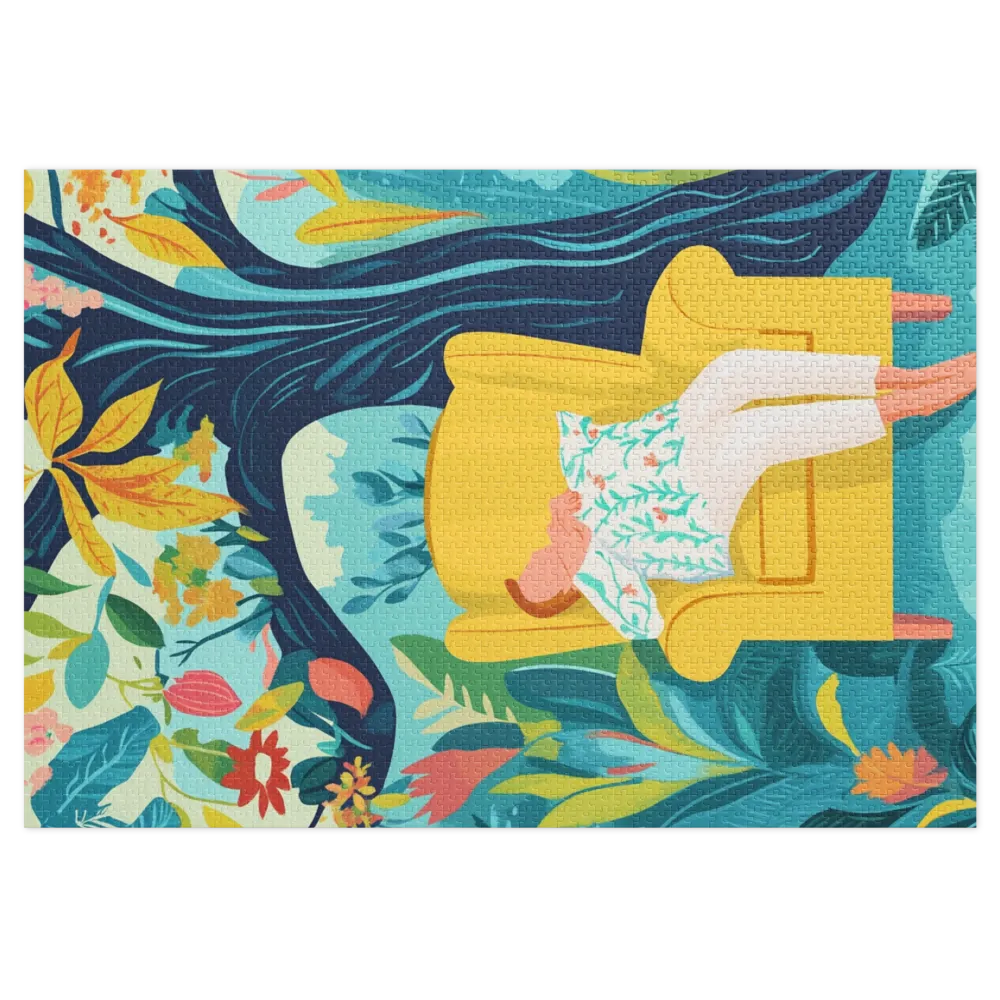 Tropical Relaxation Scene 
 Jigsaw Puzzle in Tin Box