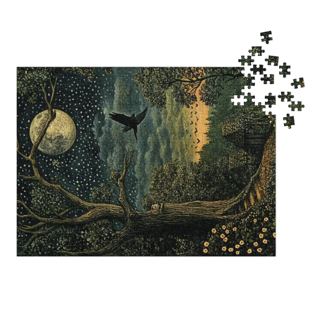 Mystical Tree Under Starry Sky
