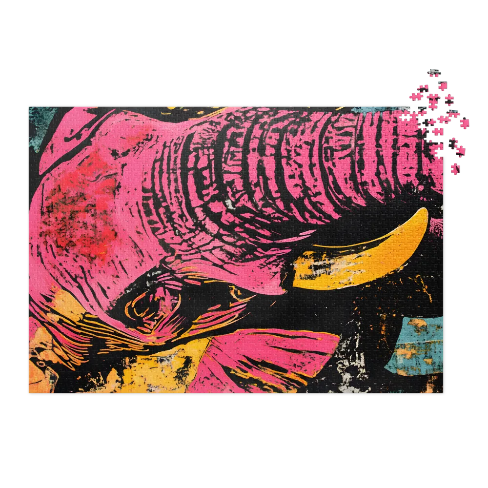 Neon Elephant Portrait