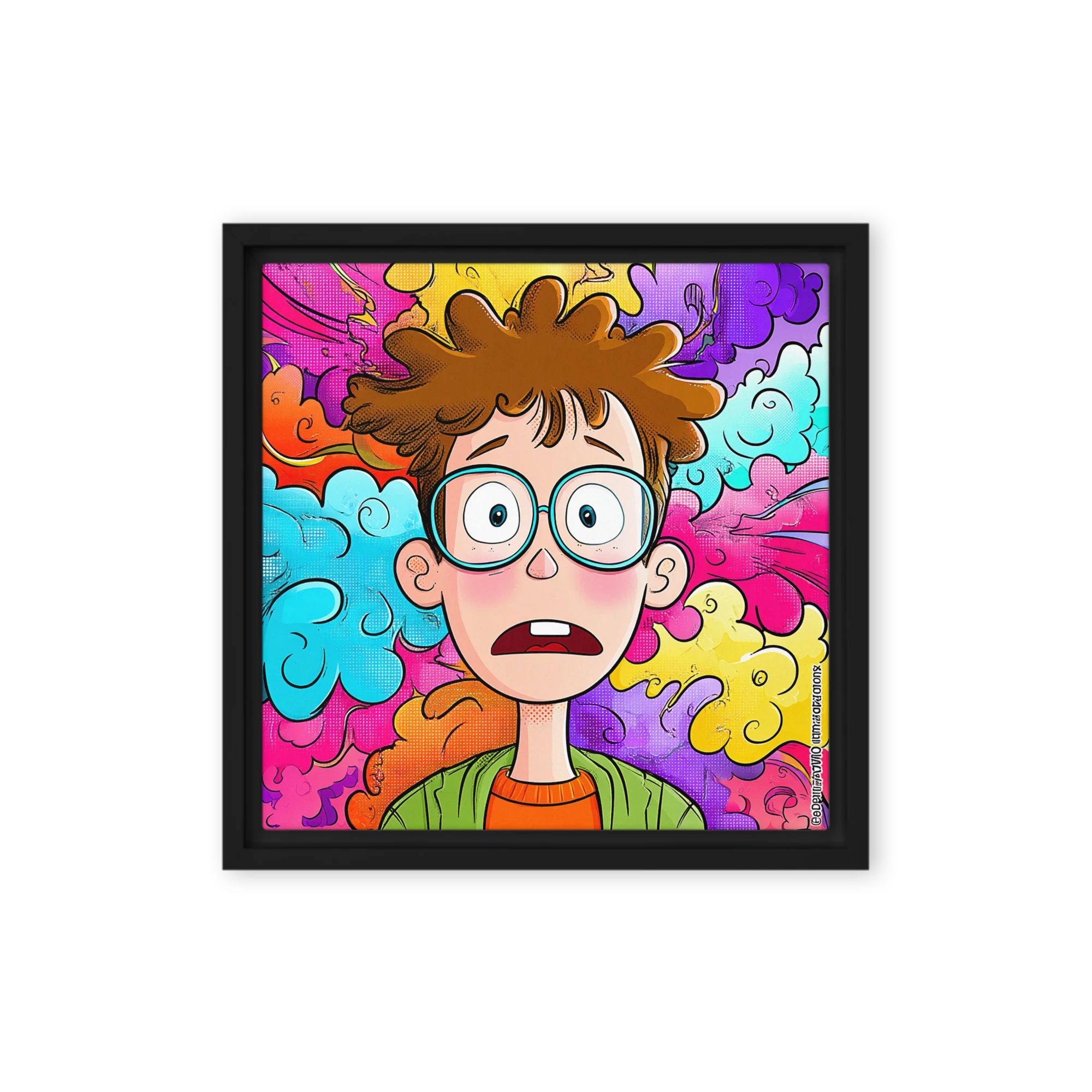 Cartoon Boy in Panic