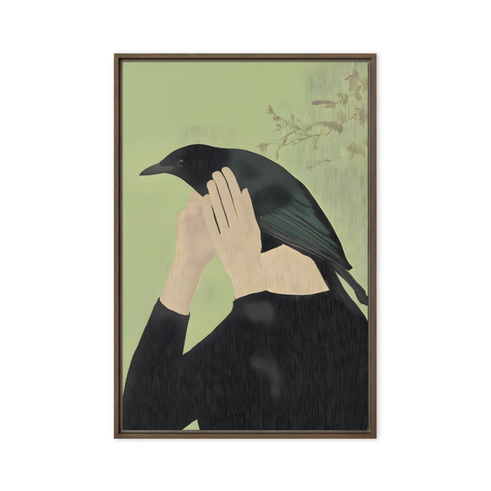 The Crow's Head 
 Canvas with White Frame