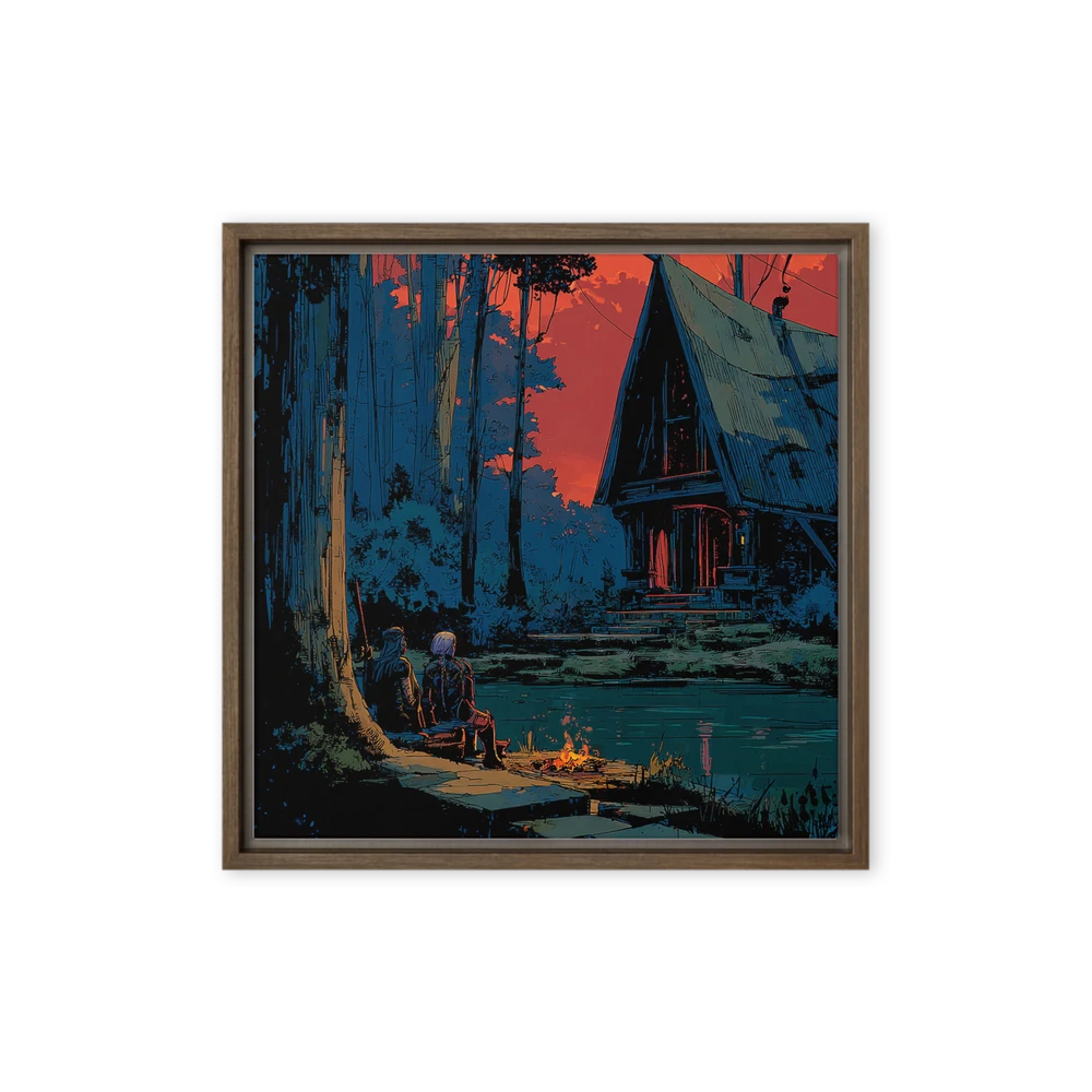 Forest Cabin Twilight | Art Print